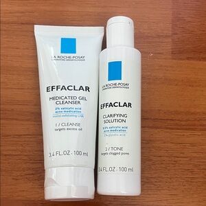 La Roche-Posay EFFACLAR Medicated Gel Cleanser and Clarifying Solution Set
